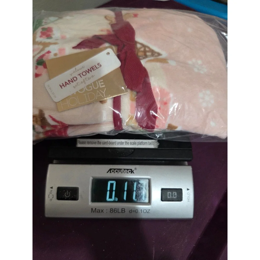 Envogue Pink Holiday Gingerbread House Hand Towels Set of 2 New